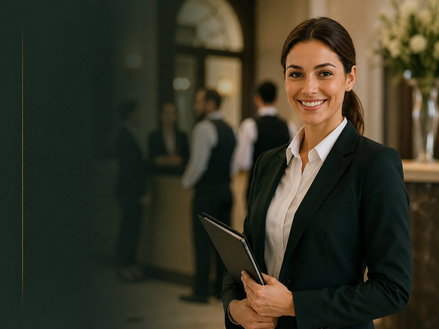 TIMELESS Personalmanagerin im eleganten Hotel-Lobby-Empfang